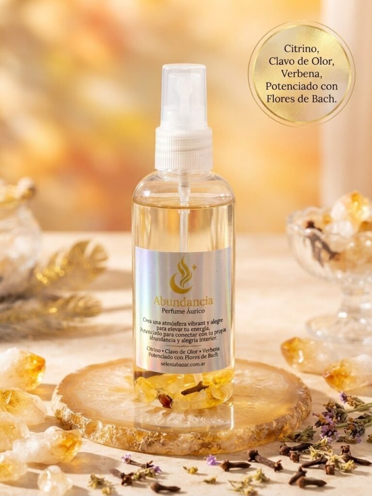 Spray Áurico "Abundancia" – Citrino, Clavo de Olor & Verbena - Con flores de batch